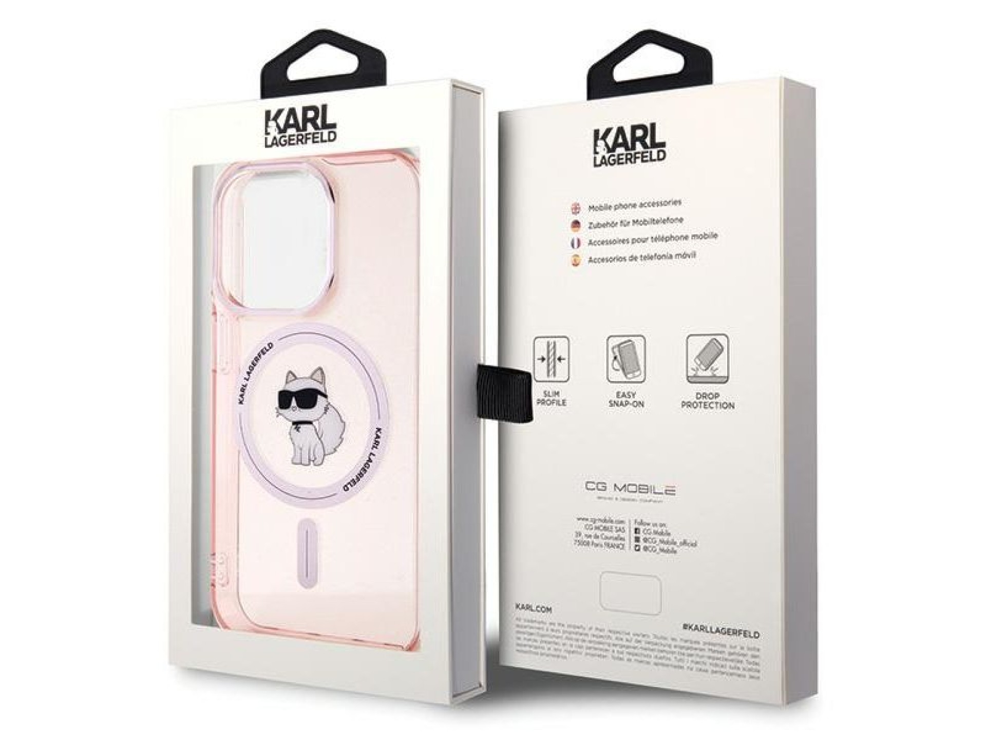 Karl Lagerfeld IML Choupette MagSafe case for iPhone 15 Pro - pink