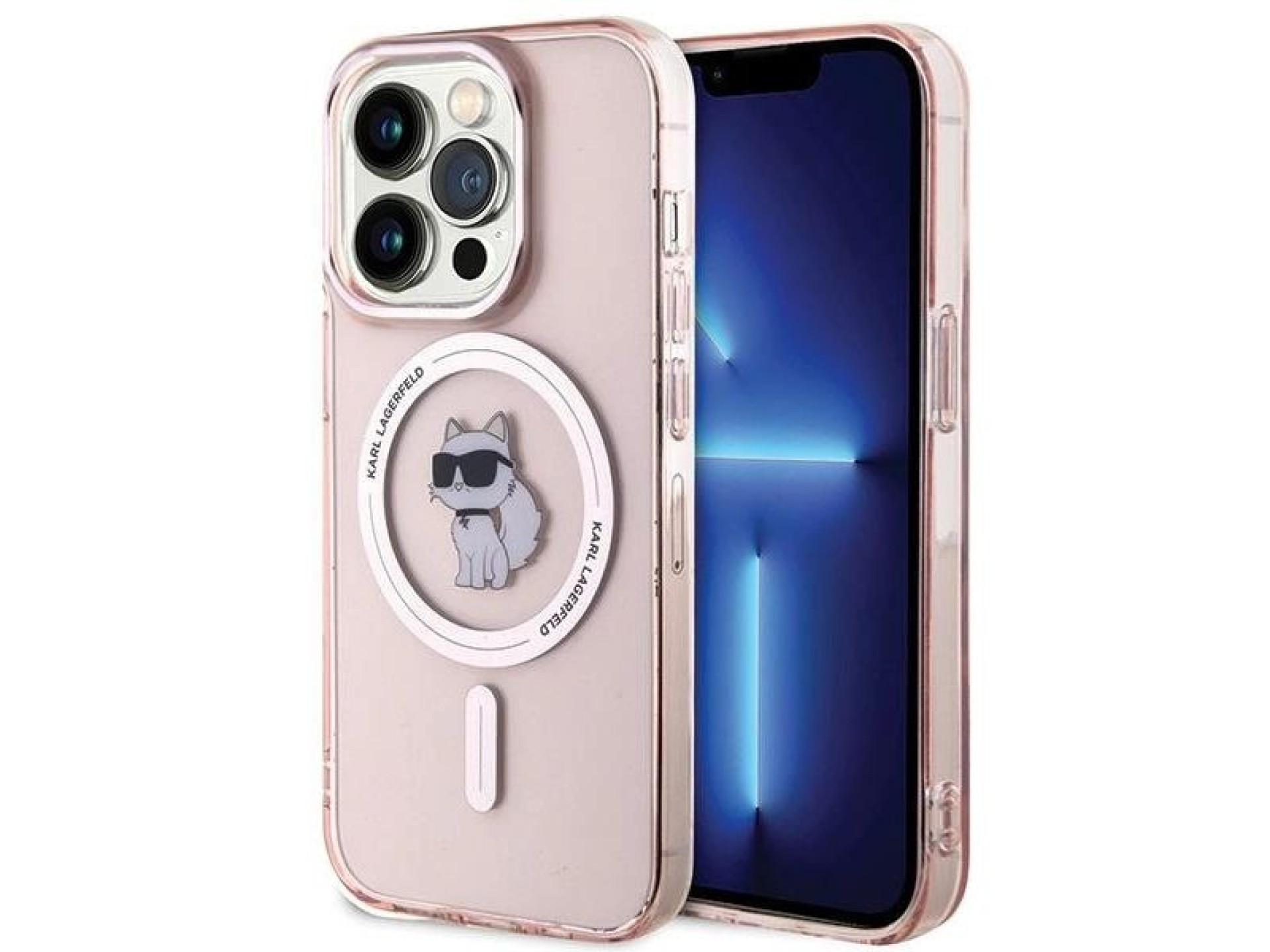 Capa Karl Lagerfeld IML Choupette MagSafe para iPhone 15 Pro Max - rosa