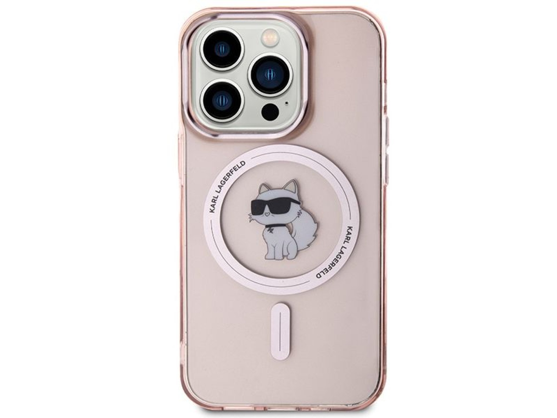 Capa Karl Lagerfeld IML Choupette MagSafe para iPhone 15 Pro Max - rosa