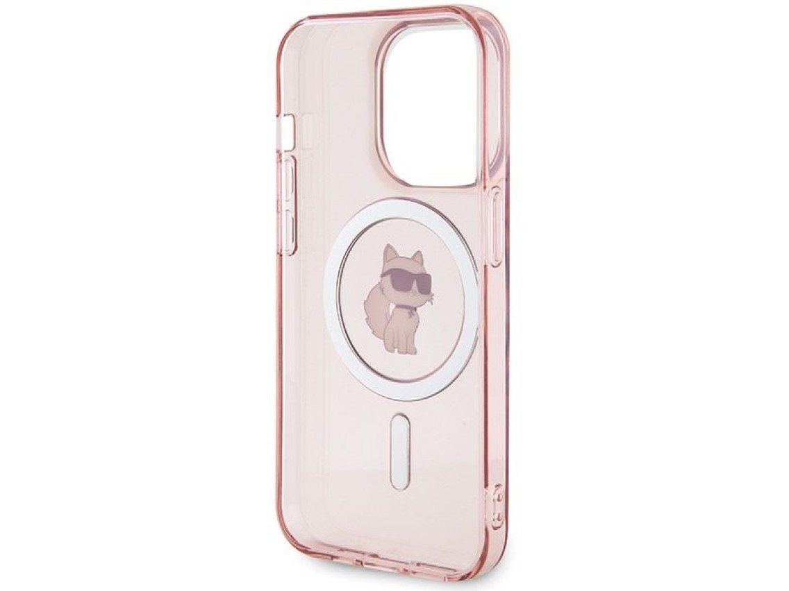 Capa Karl Lagerfeld IML Choupette MagSafe para iPhone 15 Pro Max - rosa