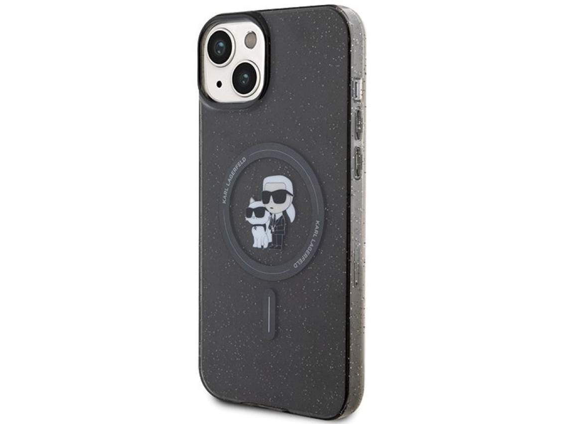 Karl Lagerfeld Karl&Choupette Glitter MagSafe case for iPhone 15 - black