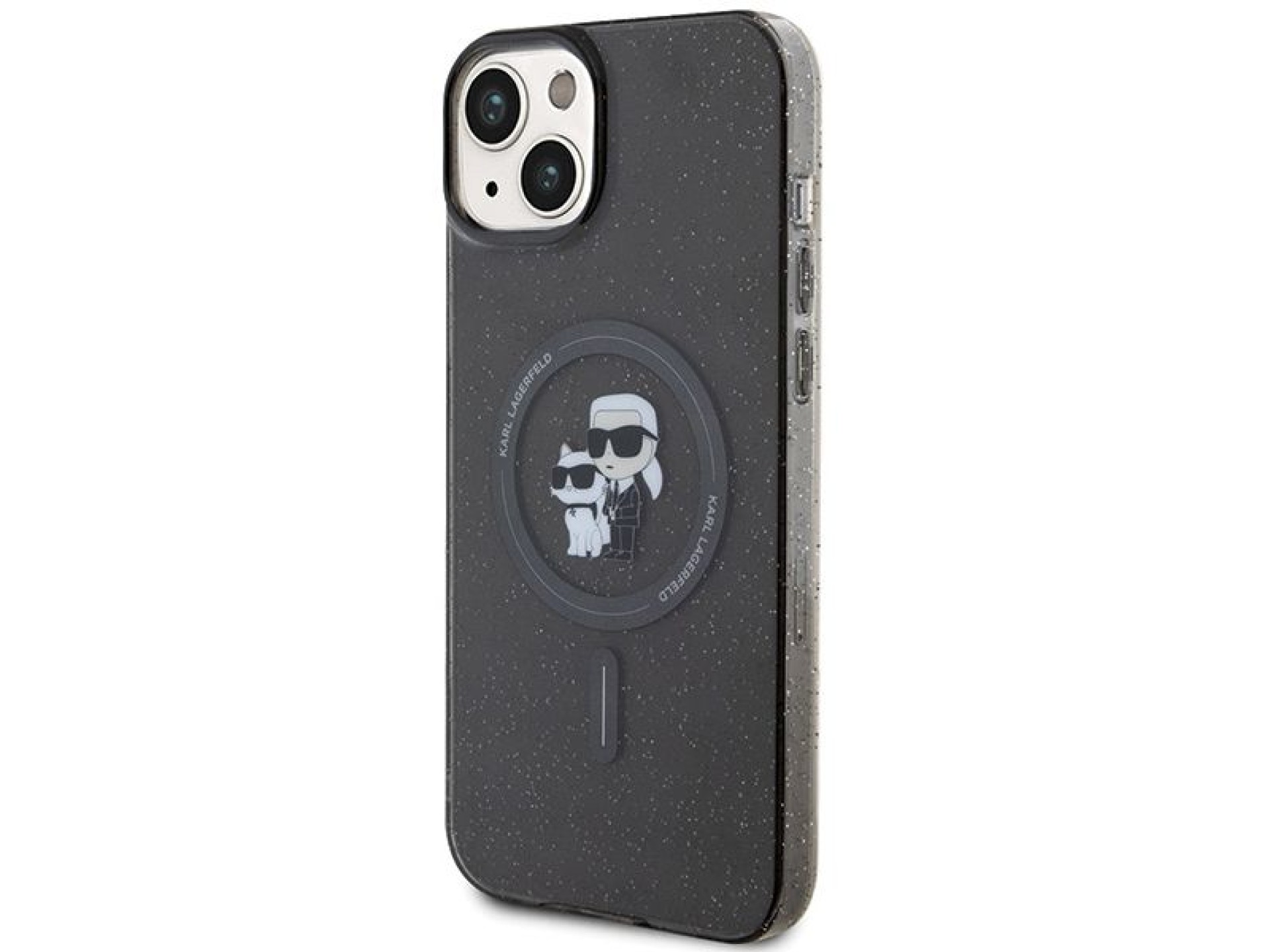 Karl Lagerfeld Karl&Choupette Glitter MagSafe case for iPhone 15 - black