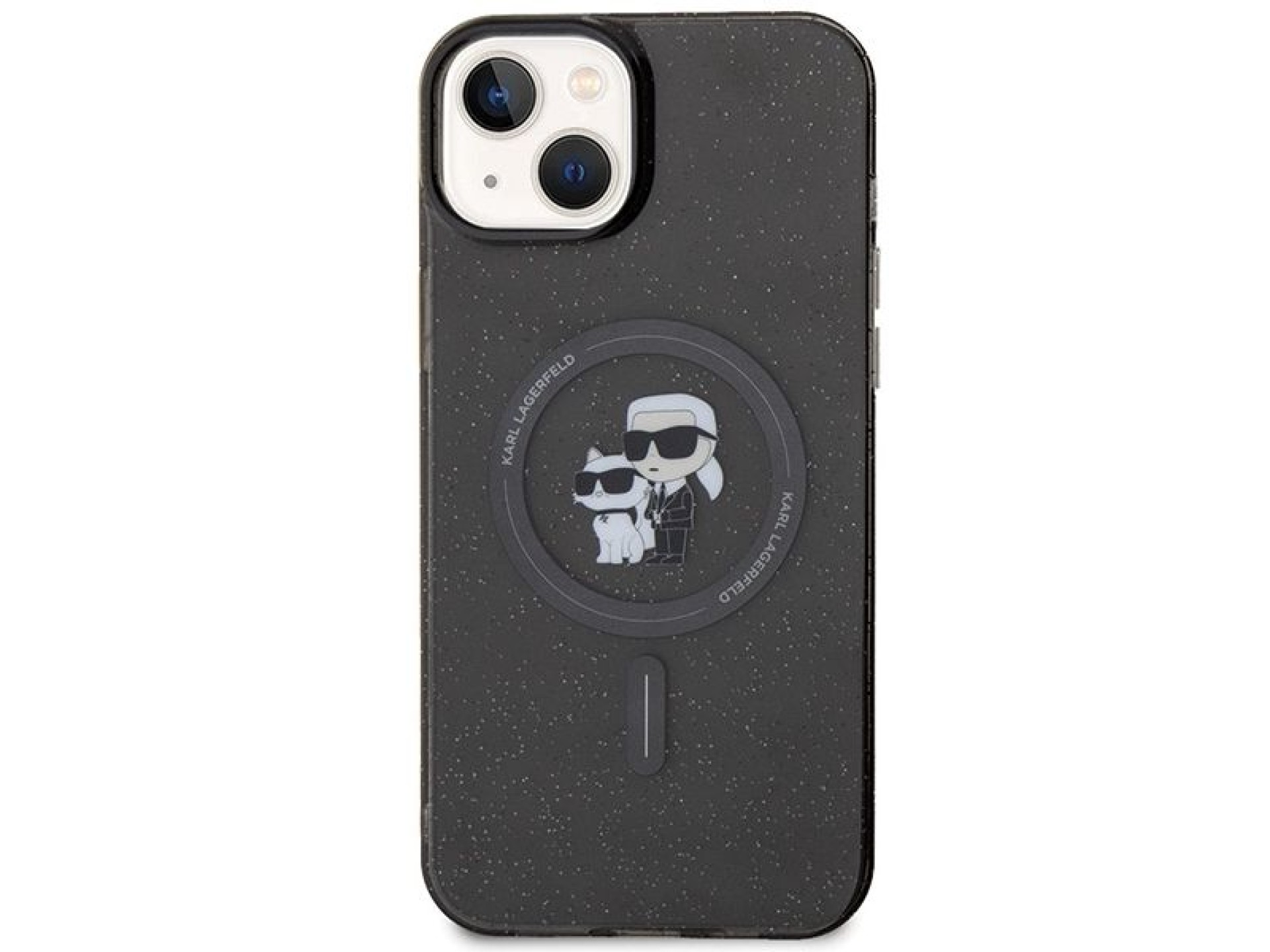 Karl Lagerfeld Karl&Choupette Glitter MagSafe case for iPhone 15 - black