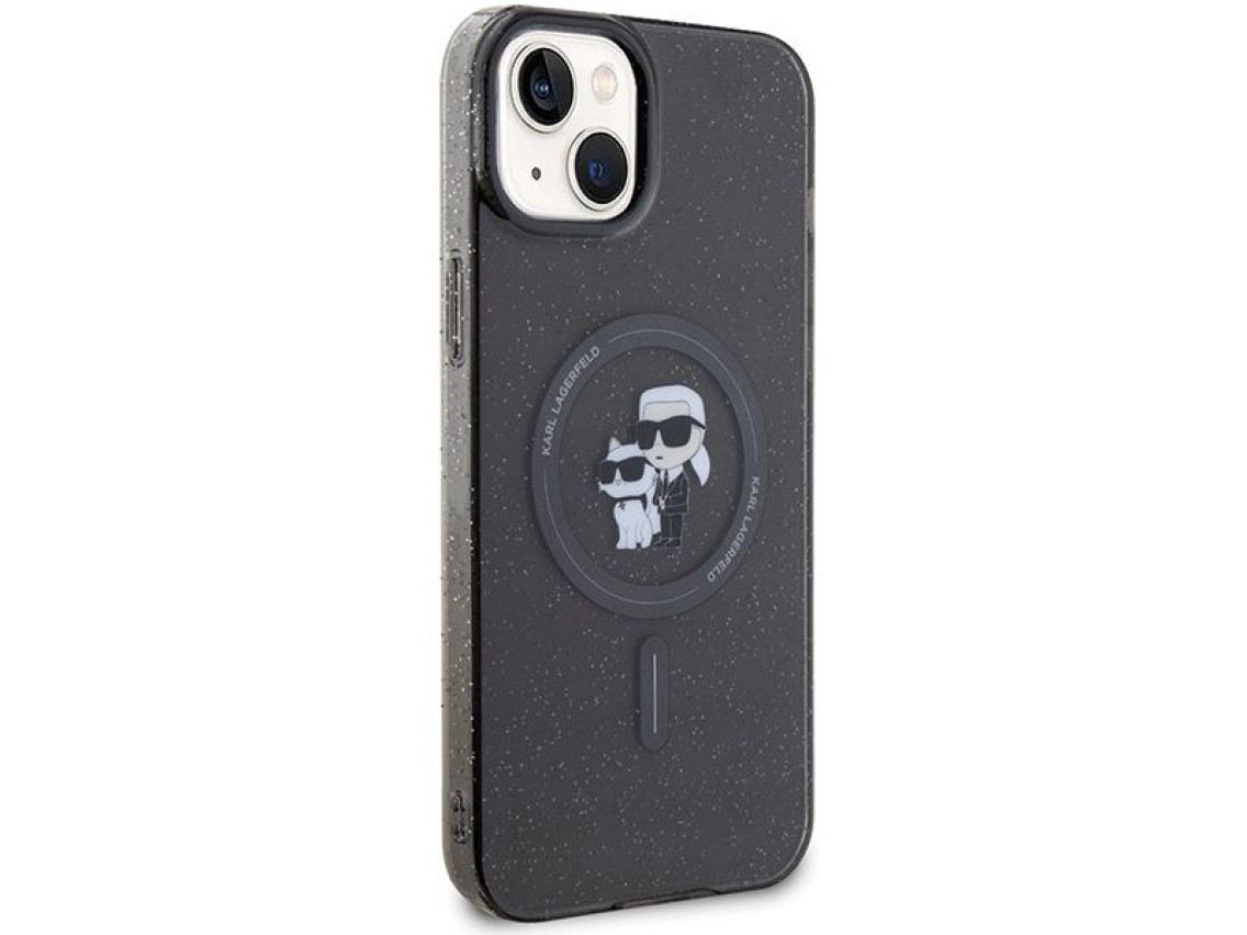 Karl Lagerfeld Karl&Choupette Glitter MagSafe case for iPhone 15 - black