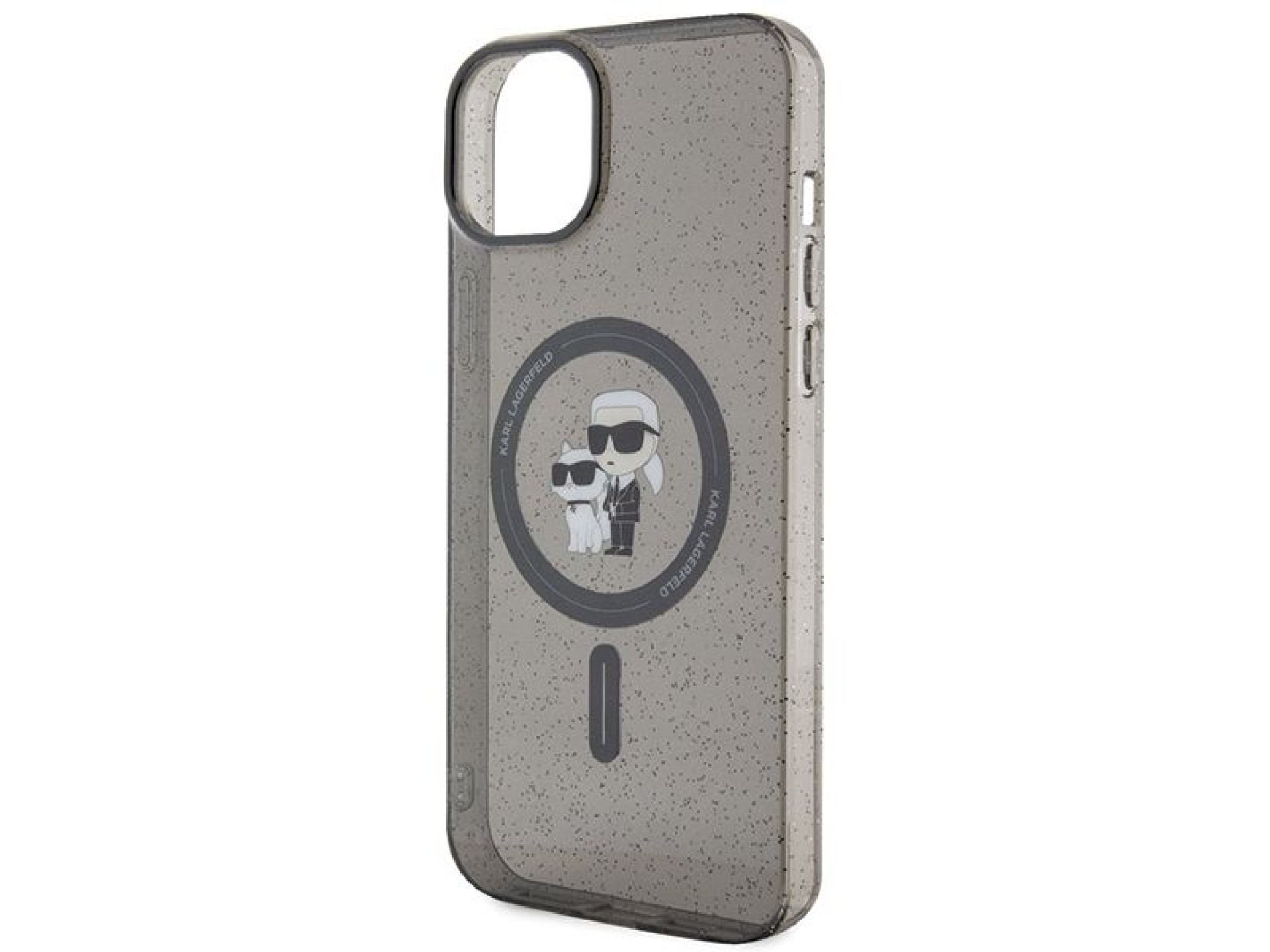 Karl Lagerfeld Karl&Choupette Glitter MagSafe case for iPhone 15 - black