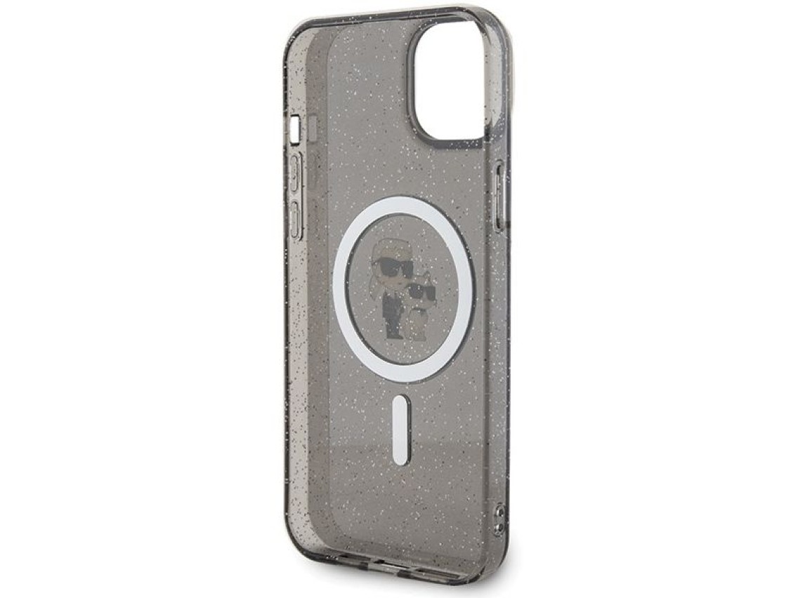 Karl Lagerfeld Karl&Choupette Glitter MagSafe case for iPhone 15 - black
