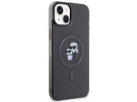 Capa MagSafe com glitter Karl Lagerfeld Karl&Choupette para iPhone 15 Plus - preta Capa MagSafe com glitter Karl Lagerfeld Karl&Choupette para iPhone 15 Plus - preta