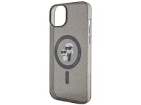 Capa MagSafe com glitter Karl Lagerfeld Karl&Choupette para iPhone 15 Plus - preta Capa MagSafe com glitter Karl Lagerfeld Karl&Choupette para iPhone 15 Plus - preta