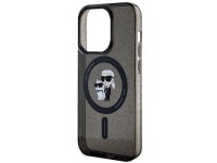 Capa MagSafe com glitter Karl Lagerfeld Karl&Choupette para iPhone 15 Pro - preta Capa MagSafe com glitter Karl Lagerfeld Karl&Choupette para iPhone 15 Pro - preta
