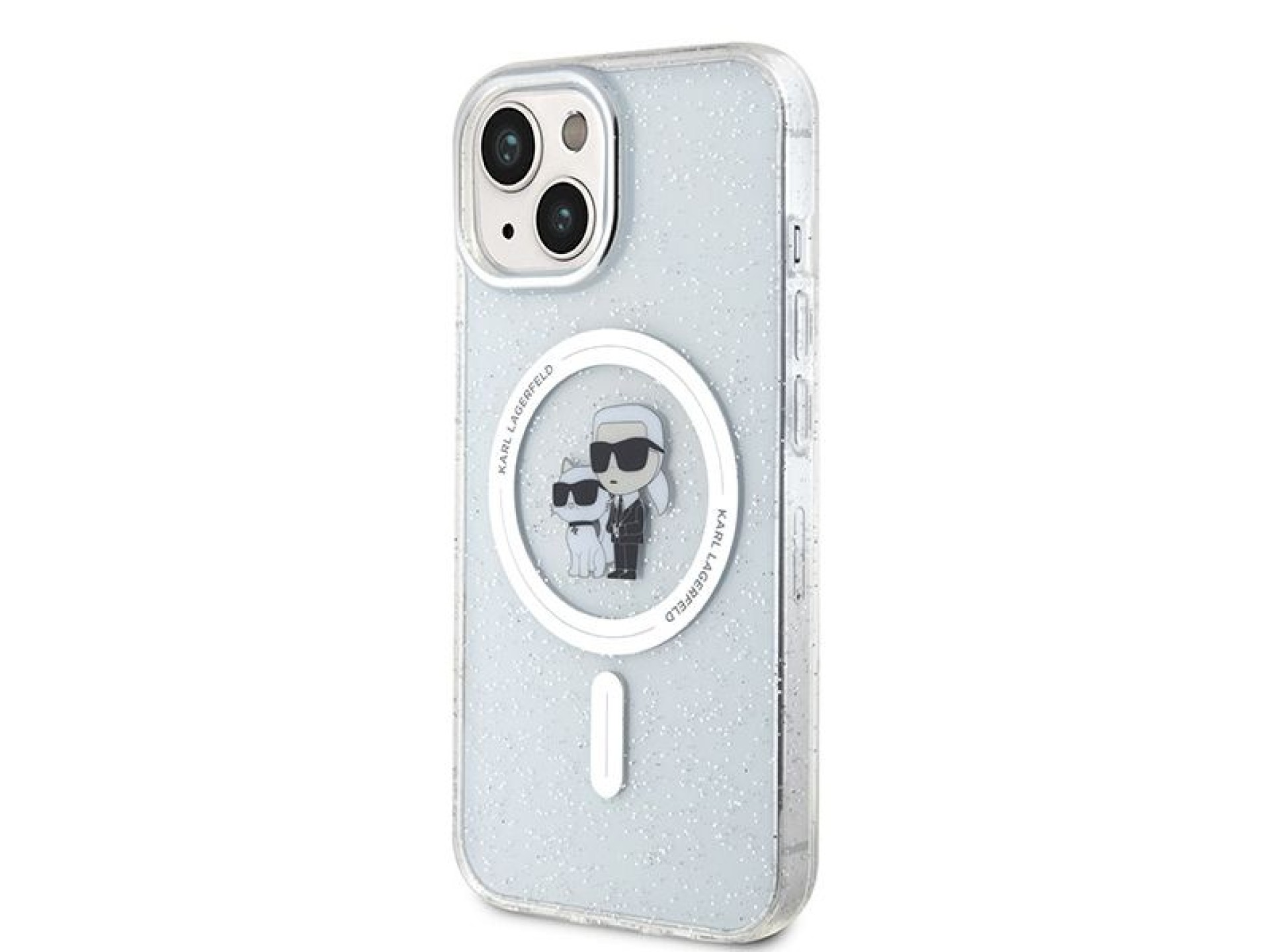 Karl Lagerfeld Karl&Choupette Glitter MagSafe case for iPhone 15 Plus - transparent