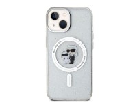 Karl Lagerfeld Karl&Choupette Glitter MagSafe case for iPhone 15 Plus - transparent Karl Lagerfeld Karl&Choupette Glitter MagSafe case for iPhone 15 Plus - transparent