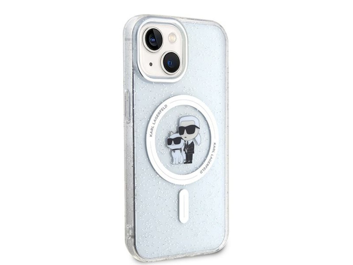 Karl Lagerfeld Karl&Choupette Glitter MagSafe case for iPhone 15 Plus - transparent