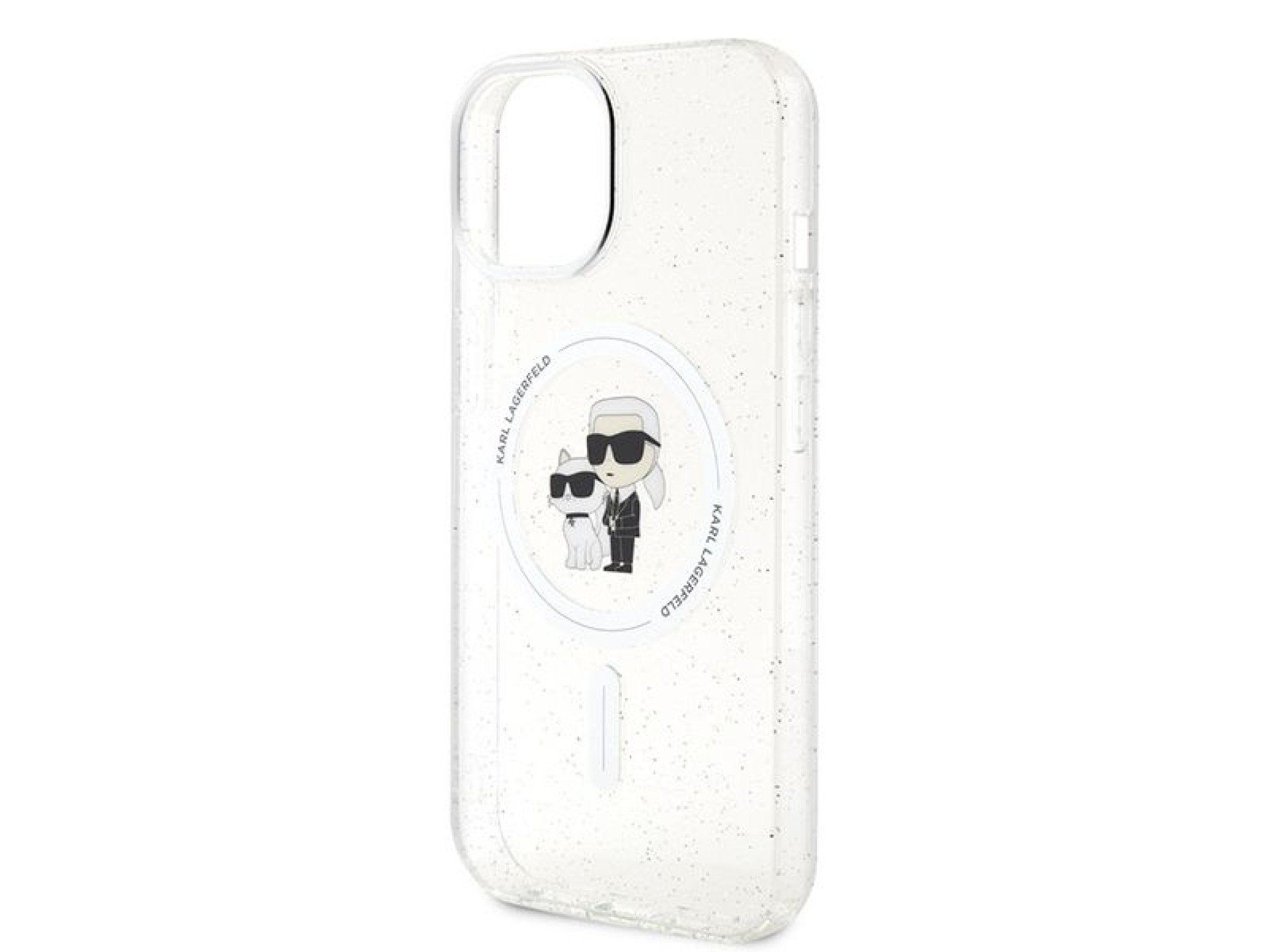 Karl Lagerfeld Karl&Choupette Glitter MagSafe case for iPhone 15 Plus - transparent
