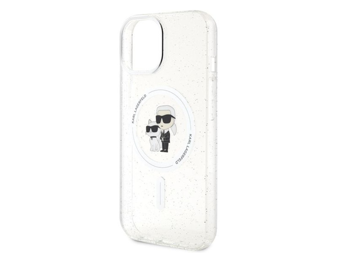 Karl Lagerfeld Karl&Choupette Glitter MagSafe case for iPhone 15 Plus - transparent
