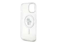 Karl Lagerfeld Karl&Choupette Glitter MagSafe case for iPhone 15 Plus - transparent Karl Lagerfeld Karl&Choupette Glitter MagSafe case for iPhone 15 Plus - transparent