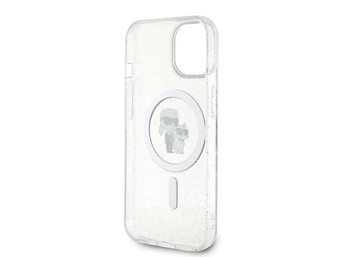 Karl Lagerfeld Karl&Choupette Glitter MagSafe case for iPhone 15 Plus - transparent