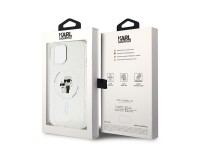 Karl Lagerfeld Karl&Choupette Glitter MagSafe case for iPhone 15 Plus - transparent Karl Lagerfeld Karl&Choupette Glitter MagSafe case for iPhone 15 Plus - transparent