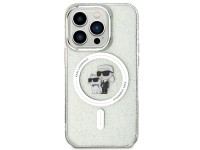 Capa MagSafe Karl Lagerfeld Karl&Choupette com glitter para iPhone 15 Pro - transparente Capa MagSafe Karl Lagerfeld Karl&Choupette com glitter para iPhone 15 Pro - transparente