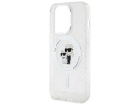 Capa MagSafe Karl Lagerfeld Karl&Choupette com glitter para iPhone 15 Pro - transparente Capa MagSafe Karl Lagerfeld Karl&Choupette com glitter para iPhone 15 Pro - transparente