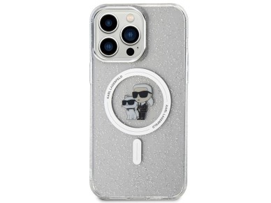 Karl Lagerfeld Karl&Choupette Glitter MagSafe case for iPhone 15 Pro Max - transparent Karl Lagerfeld Karl&Choupette Glitter MagSafe case for iPhone 15 Pro Max - transparent