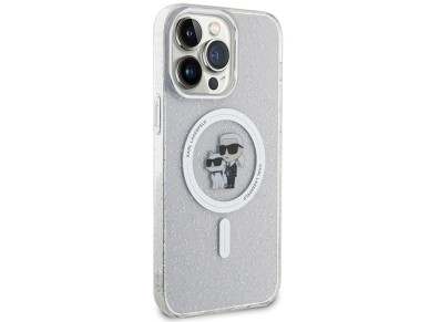 Karl Lagerfeld Karl&Choupette Glitter MagSafe case for iPhone 15 Pro Max - transparent Karl Lagerfeld Karl&Choupette Glitter MagSafe case for iPhone 15 Pro Max - transparent