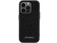Karl Lagerfeld Rhinestone Logo Metal Plate case for iPhone 15 Pro - black Karl Lagerfeld Rhinestone Logo Metal Plate case for iPhone 15 Pro - black