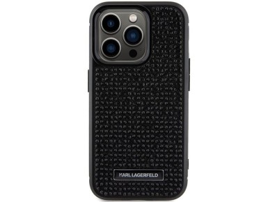 Karl Lagerfeld Rhinestone Logo Metal Plate case for iPhone 15 Pro Max - black Karl Lagerfeld Rhinestone Logo Metal Plate case for iPhone 15 Pro Max - black