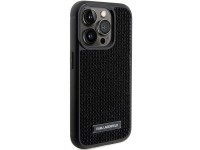 Funda con placa metálica y logotipo de diamantes de imitación de Karl Lagerfeld para iPhone 15 Pro M Funda con placa metálica y logotipo de diamantes de imitación de Karl Lagerfeld para iPhone 15 Pro M