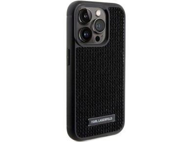 Karl Lagerfeld Rhinestone Logo Metal Plate case for iPhone 15 Pro Max - black Karl Lagerfeld Rhinestone Logo Metal Plate case for iPhone 15 Pro Max - black
