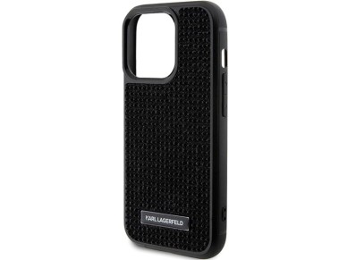 Karl Lagerfeld Rhinestone Logo Metal Plate case for iPhone 15 Pro Max - black Karl Lagerfeld Rhinestone Logo Metal Plate case for iPhone 15 Pro Max - black