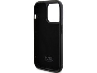 Funda con placa metálica y logotipo de diamantes de imitación de Karl Lagerfeld para iPhone 15 Pro M Funda con placa metálica y logotipo de diamantes de imitación de Karl Lagerfeld para iPhone 15 Pro M