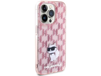 Karl Lagerfeld Monogram Choupette case for iPhone 15 Pro Max - pink Karl Lagerfeld Monogram Choupette case for iPhone 15 Pro Max - pink