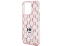 Capa Karl Lagerfeld Monogram Choupette para iPhone 15 Pro Max - rosa Capa Karl Lagerfeld Monogram Choupette para iPhone 15 Pro Max - rosa
