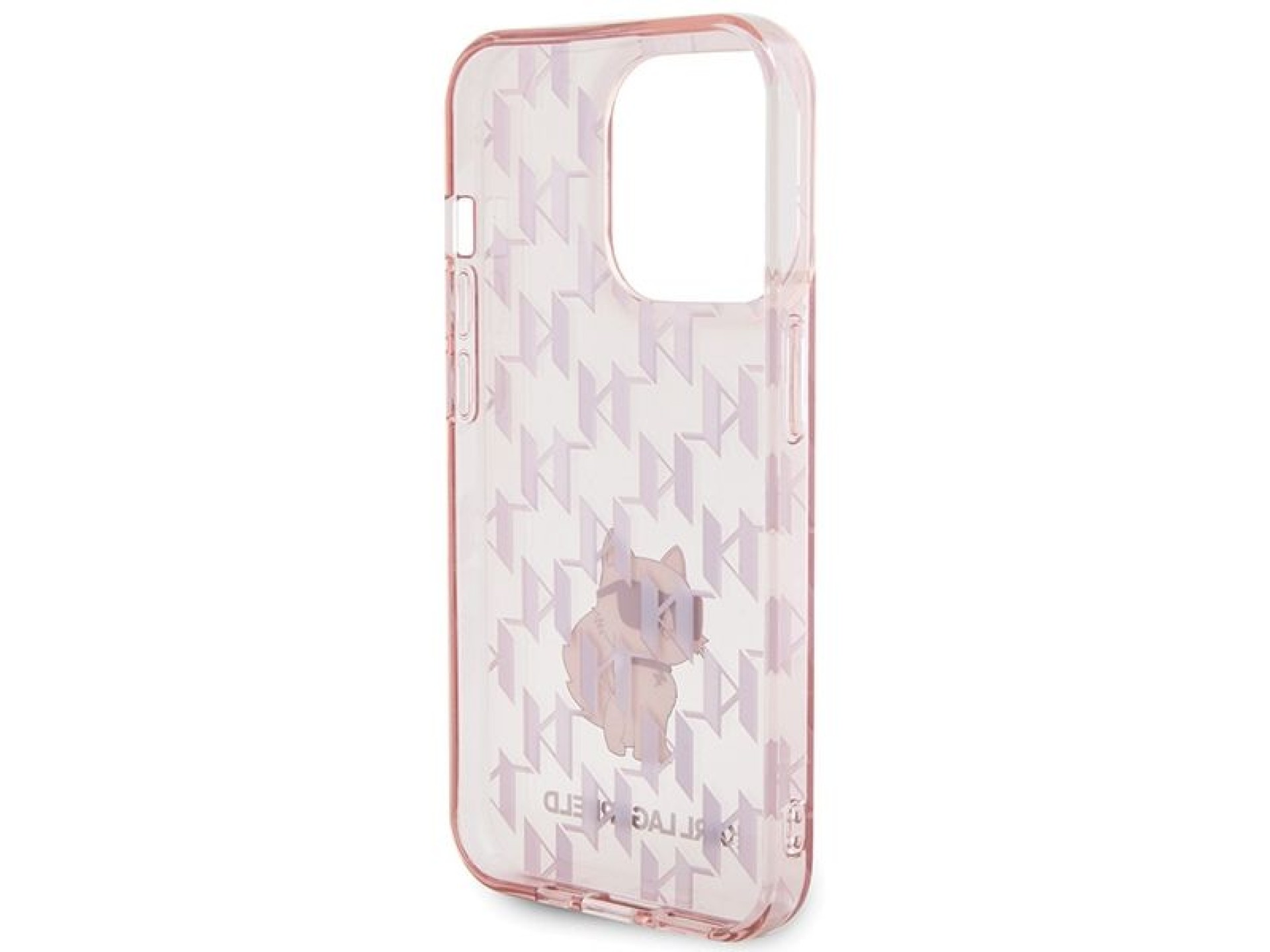 Capa Karl Lagerfeld Monogram Choupette para iPhone 15 Pro Max - rosa