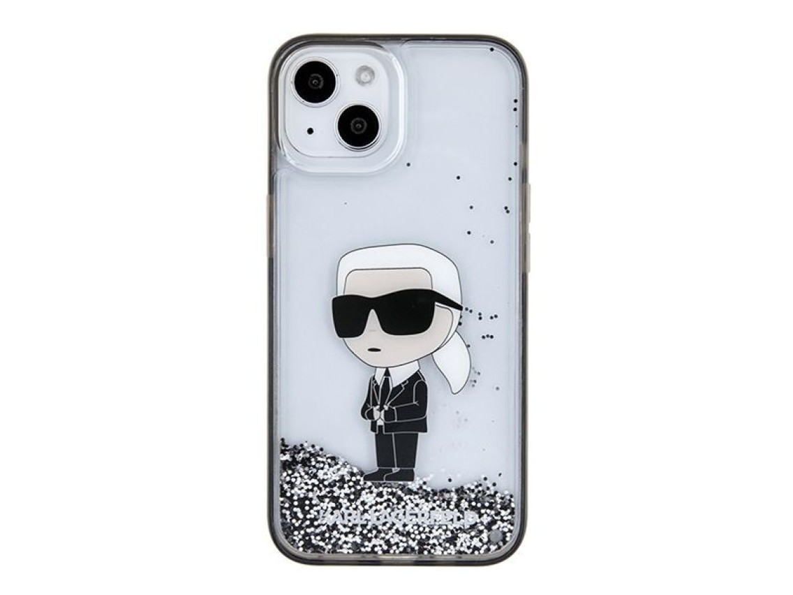 Karl Lagerfeld KLHCP15SLKKNSK iPhone 15 6.1" Funda rígida transparente Liquid Glitter Ikonik