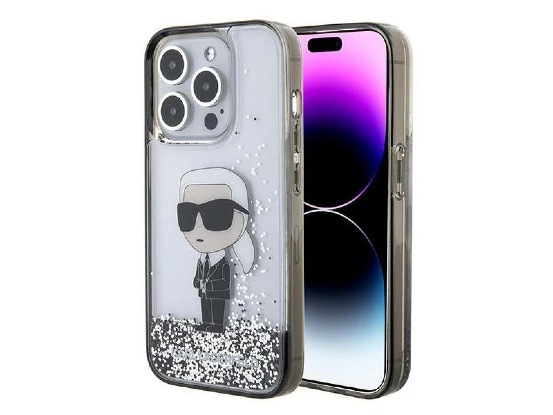 Karl Lagerfeld Liquid Glitter Ikonik case for iPhone 15 Pro - transparent
