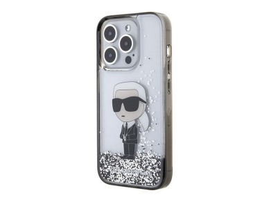 Karl Lagerfeld Liquid Glitter Ikonik case for iPhone 15 Pro - transparent