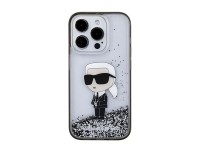 Karl Lagerfeld Liquid Glitter Ikonik case for iPhone 15 Pro - transparent