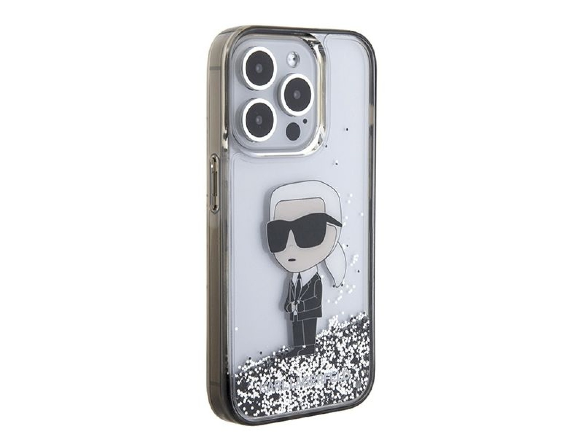 Karl Lagerfeld Liquid Glitter Ikonik case for iPhone 15 Pro - transparent