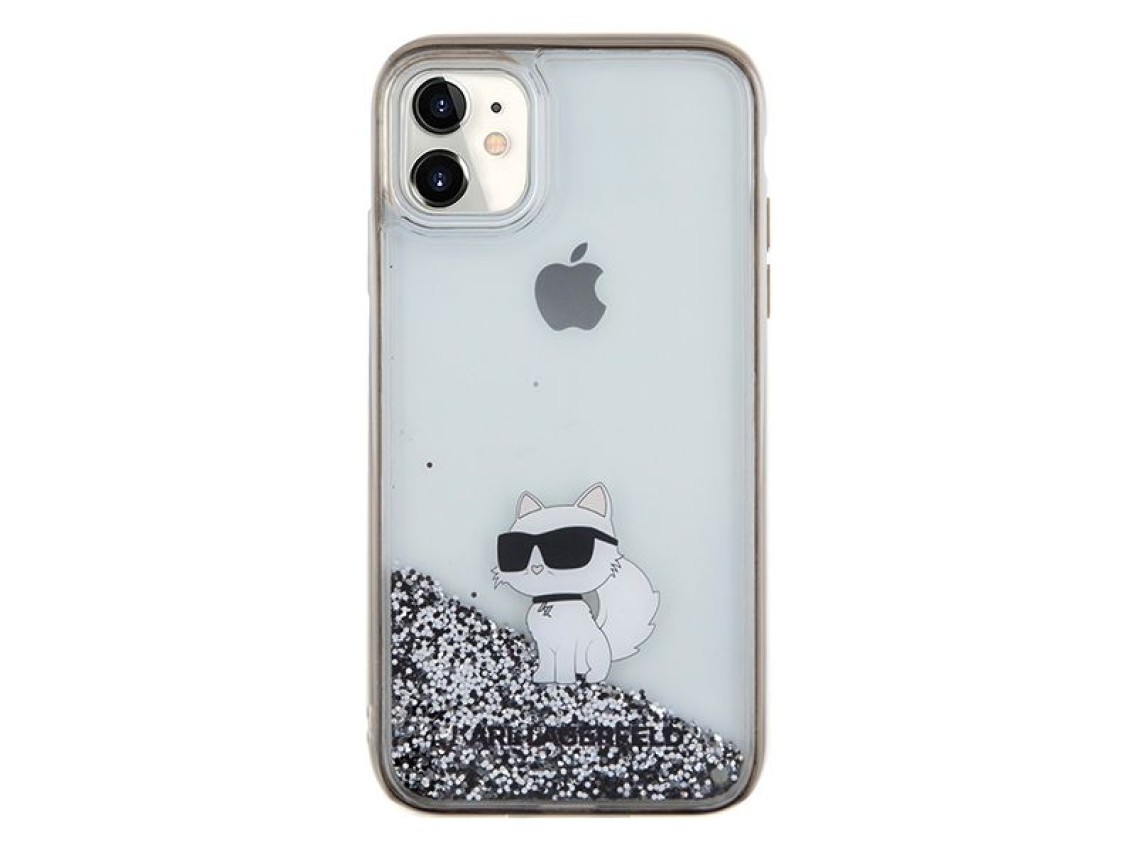 Karl Lagerfeld Liquid Glitter Choupette case for iPhone 11 / Xr - transparent