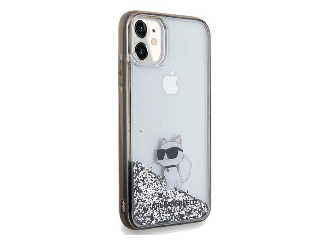 Karl Lagerfeld Liquid Glitter Choupette case for iPhone 11 / Xr - transparent