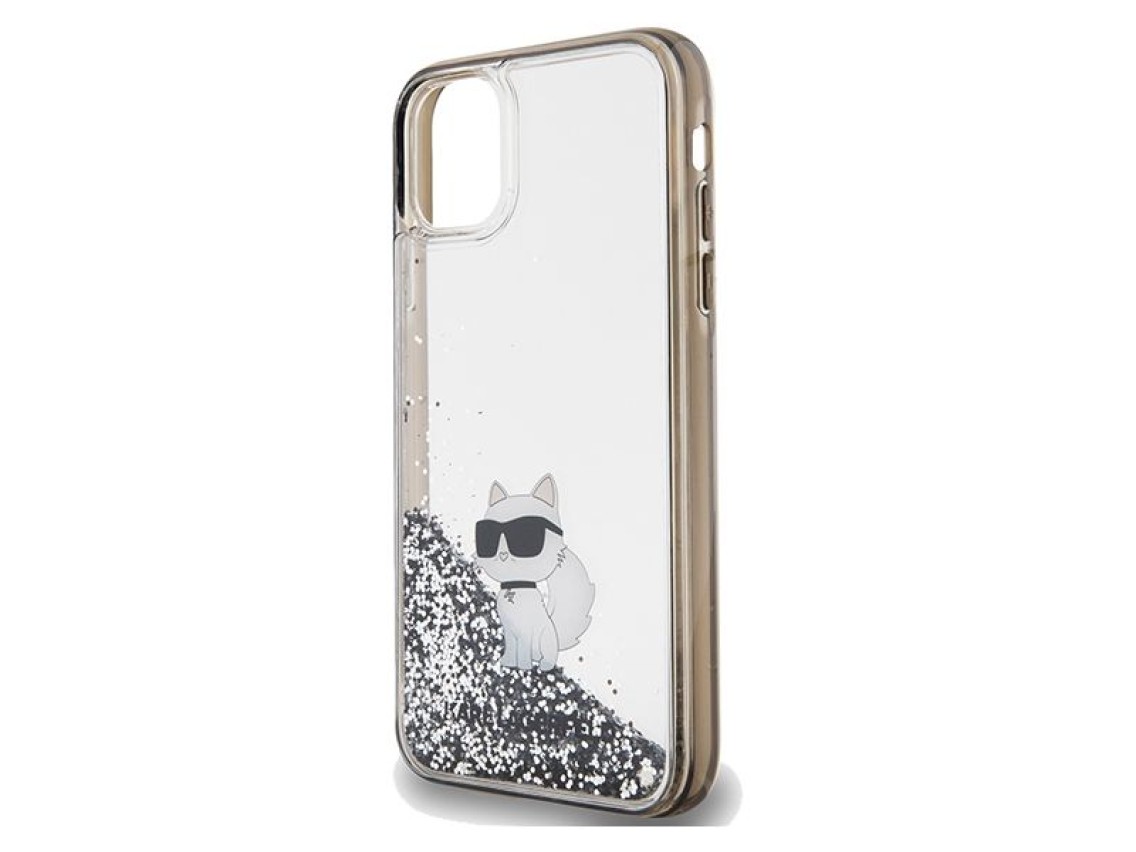 Karl Lagerfeld Liquid Glitter Choupette case for iPhone 11 / Xr - transparent