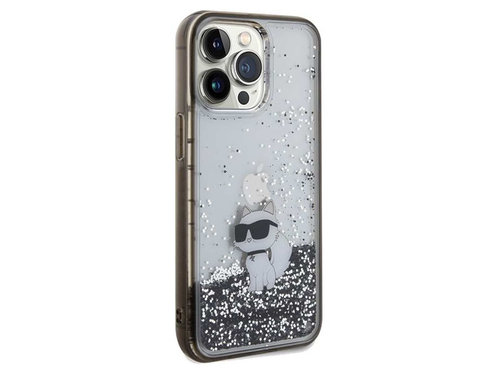 Capa transparente Karl Lagerfeld Liquid Glitter Choupette para iPhone 13 Pro / 13