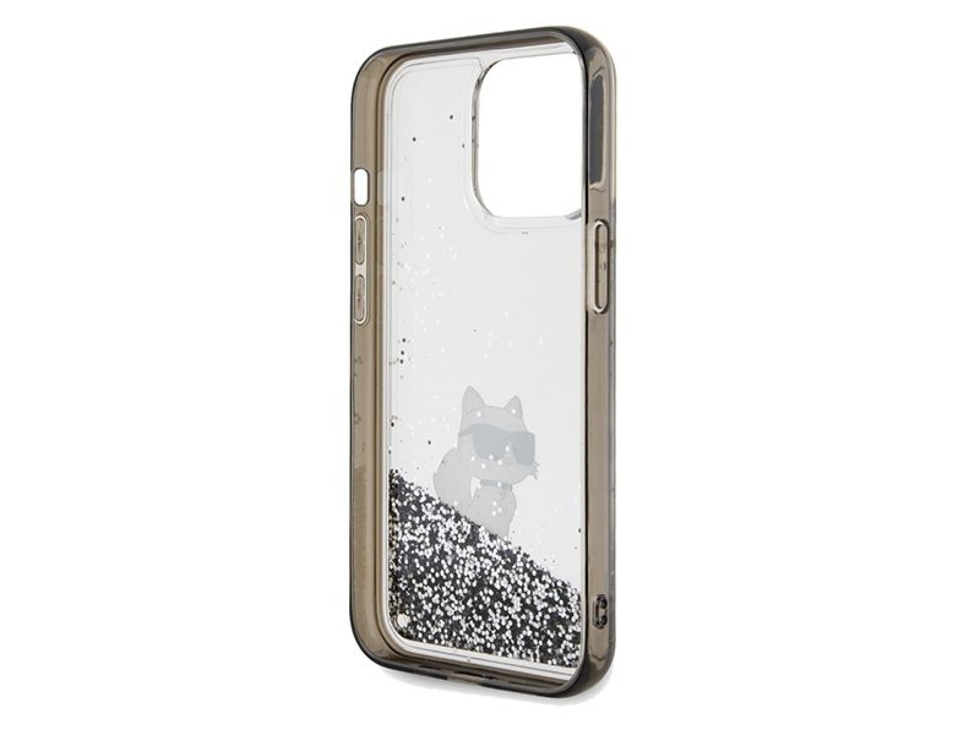 Capa transparente Karl Lagerfeld Liquid Glitter Choupette para iPhone 13 Pro / 13