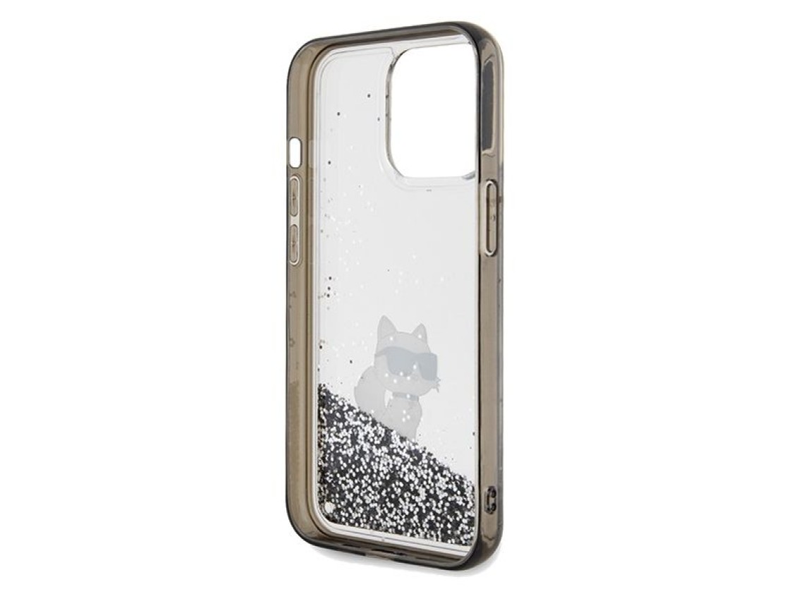 Capa transparente Karl Lagerfeld Liquid Glitter Choupette para iPhone 13 Pro / 13