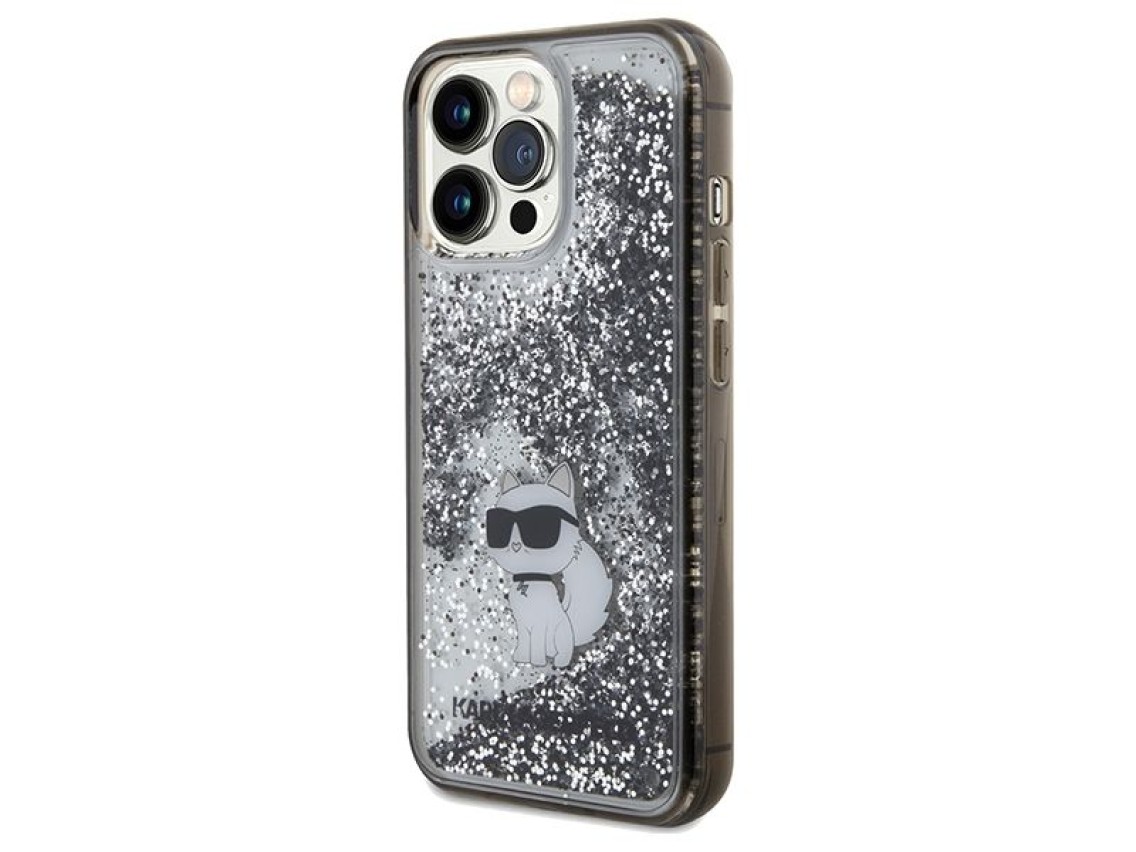 Funda Karl Lagerfeld Liquid Glitter Choupette para iPhone 13 Pro Max - transparente