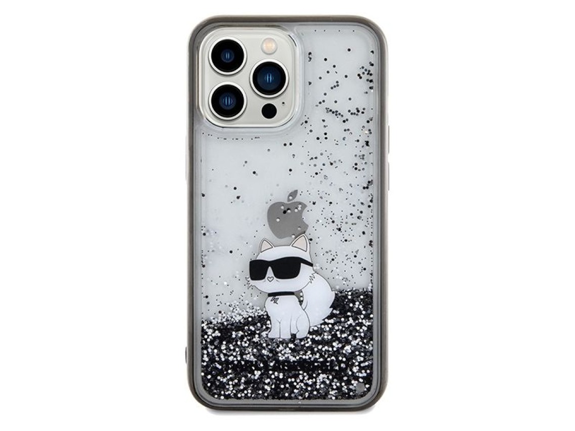 Funda Karl Lagerfeld Liquid Glitter Choupette para iPhone 13 Pro Max - transparente