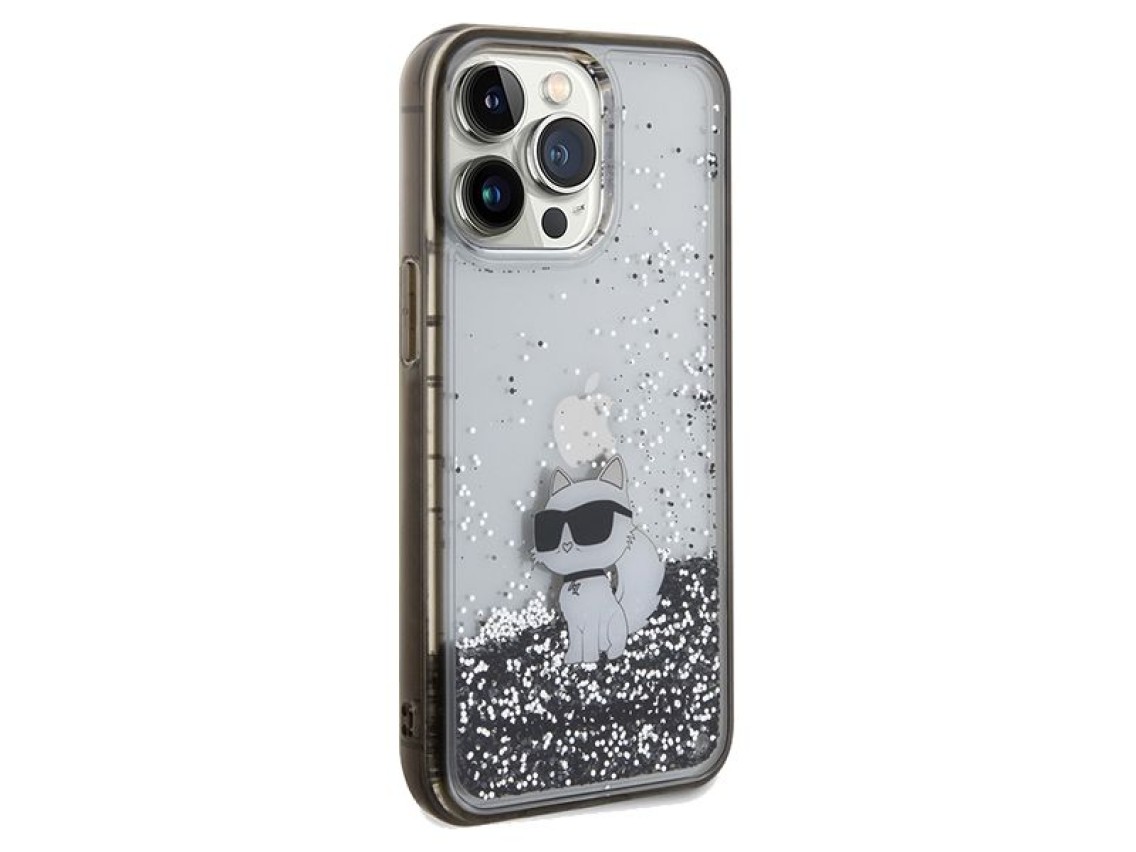 Funda Karl Lagerfeld Liquid Glitter Choupette para iPhone 13 Pro Max - transparente