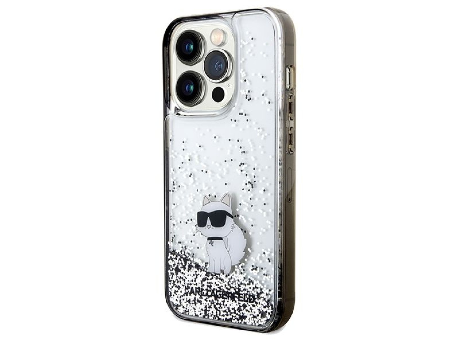 Karl Lagerfeld Liquid Glitter Choupette case for iPhone 14 Pro - transparent