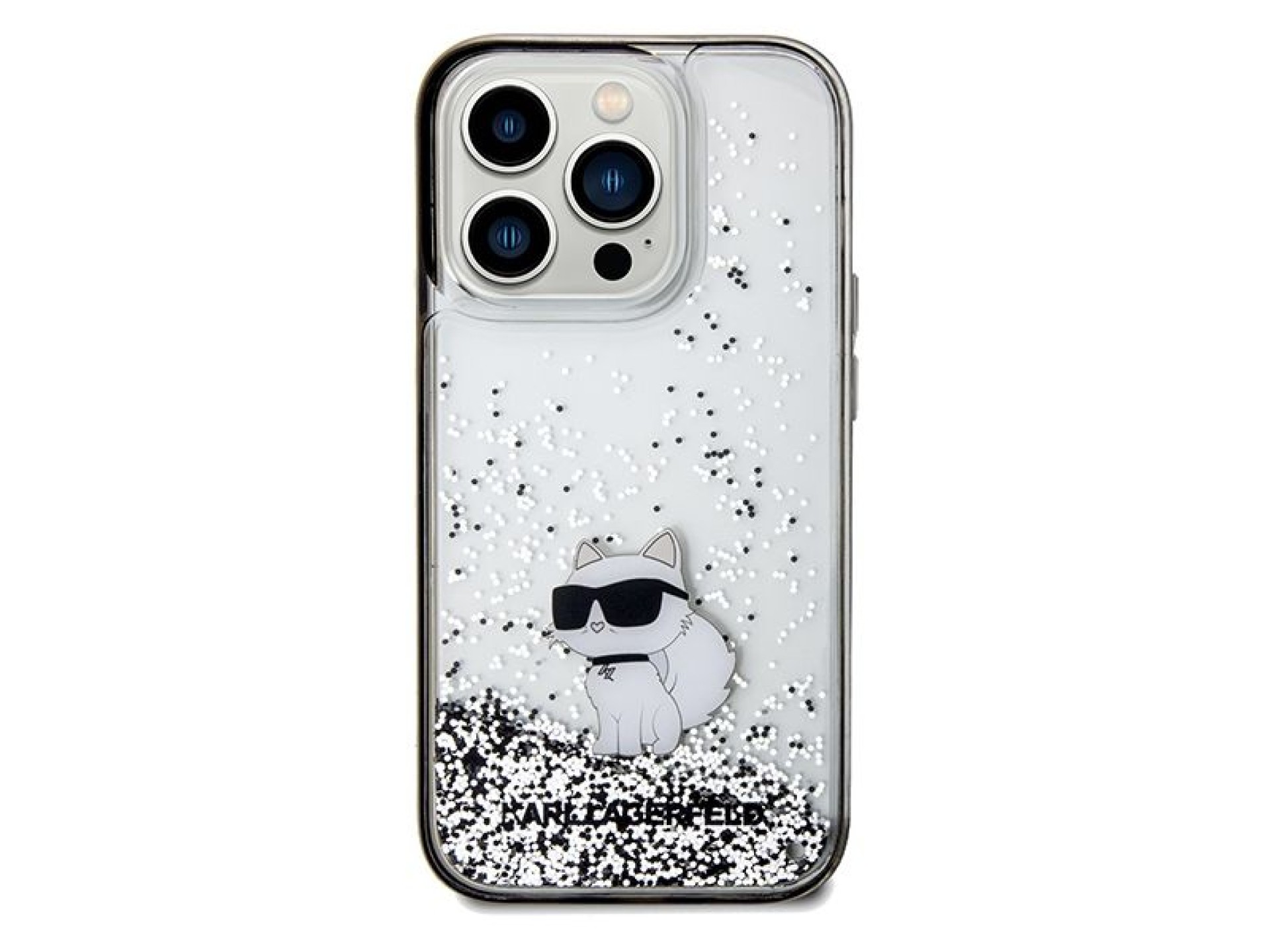 Karl Lagerfeld Liquid Glitter Choupette case for iPhone 14 Pro - transparent